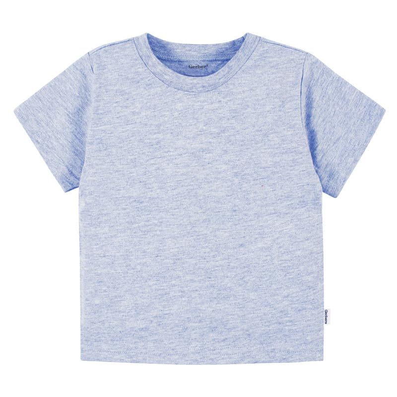 Image of Gerber Baby & Toddler 5-Pack Solid Short Sleeve T-Shirts Jersey 160 GSM