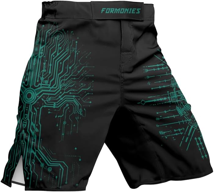FORMONIES Cyber Viking Men Fighting Shorts for Boxing MMA BJJ Jiu Jitsu Shorts Men Kickboxing Shorts
