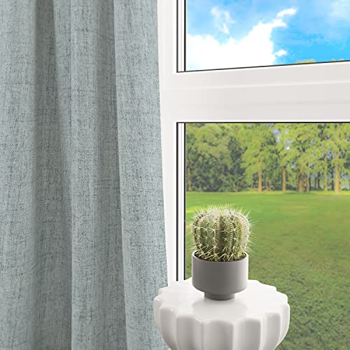 Cortinas salón y dormitorio en verde turquesa para luz suave 4