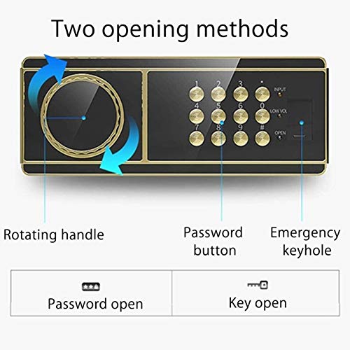 Safe Box Electronic Safes Deposit Box All-Steel Office Home Anti-Theft Lock Box Cash Jewelry Strongbox Home Safe (Color : Brown) #TOP3