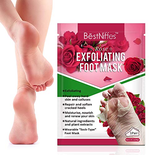 Foot Peel Mask-(5 Pack) Exfoliating Foot Masks, Natural Exfoliator For Dry Dead Skin, Callus, Repair Rough Heels For Men Women (Rose) #TOP6