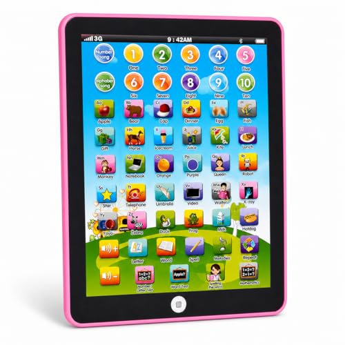 Kids Tablet -Learning Pad,with 6 Games to Learn Music/Words/Learning Letters / Alphabet,Education Tablet for Kids for Boys & Girls 3 Years Up (Pink) view 1