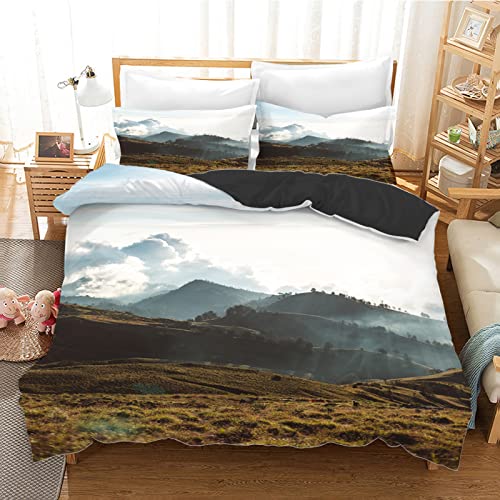 Housse de couette 160x200 blanche en microfibre de 110g avec 2 taies d'oreiller