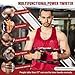 Twister Arm Trainer, Adjustable Twister Arm Chest Exerciser with 4 Spring & Training Poster for Men & Women, Detachable Power Twister Home Fitness Equipment for Enhancing Upper Body Muscle -Red