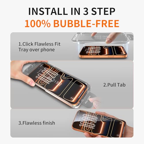 Image of Beizun for iPhone 17 Pro Screen Protector, 3-Pack 9H+ Tempered Glass, Easy Installation, Bubble-Free & Dust-Free, Case Friendly, Full Coverage, 3D Curved Edges