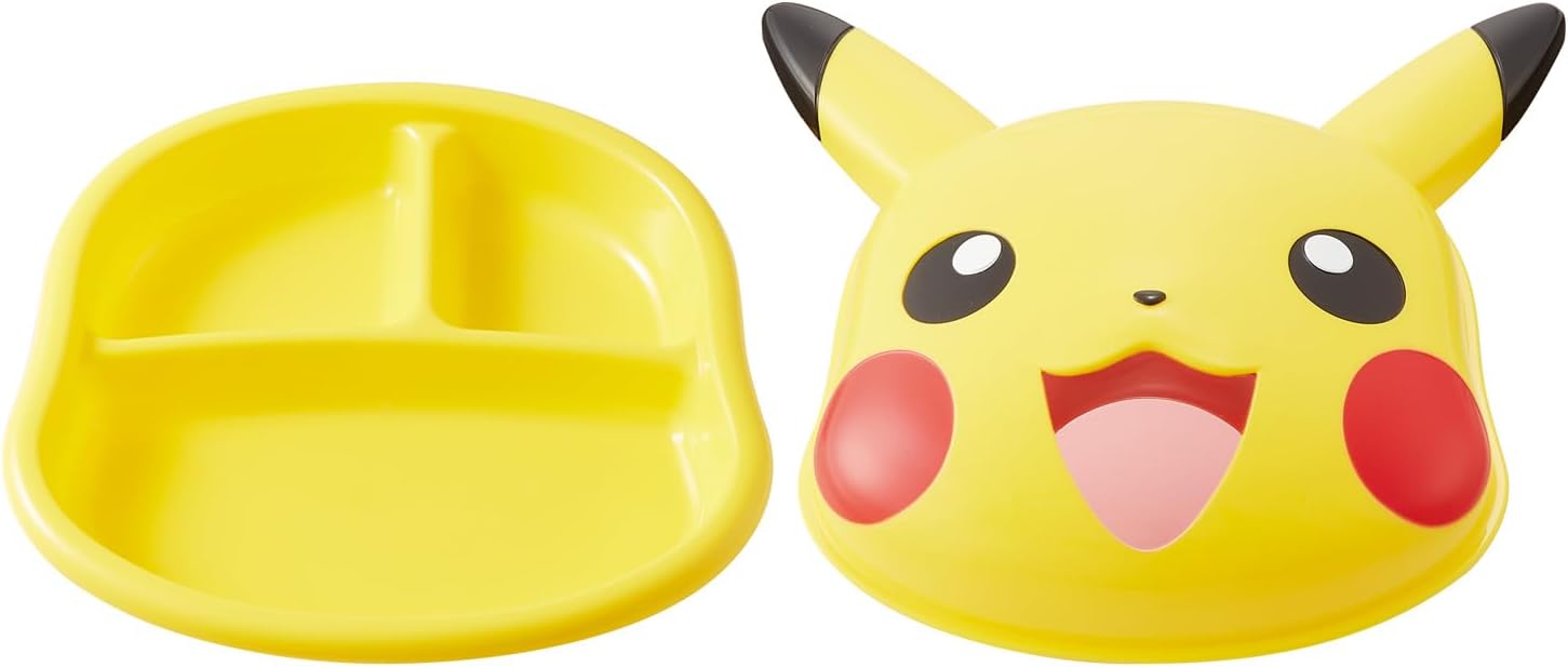 Skater LUPD2-A Lunch Plate with Die Cut Lid, Pokemon Pikachu 25 for Boys and Girls