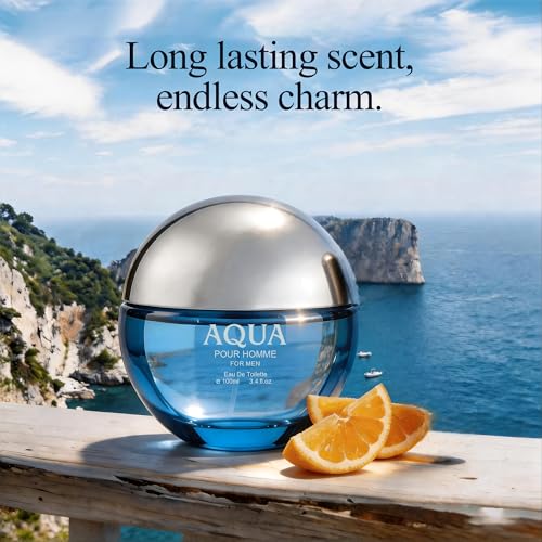 Image of AFLUXE Bavarian Aqua Eau de Parfum for Men, Fresh Aquatic Woody Cologne with Mandarin, Cedarwood Notes, Long Lasting Masculine Fragrance, 3.4 Fl Oz (100ml)