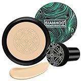 SIAMHOO CC Cream Foundation with Mushroom Head Air Cushion CC Cream Foundation Full Coverage for Flawless Makeup, Even Skin Tone 0.7fl.oz - Ivory