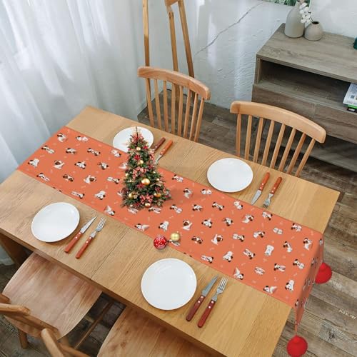 Chemin de table imprimé chien nappe moderne pour table basse et mariage - 8