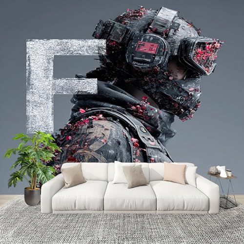 Genérico Papel Pintado Panorámico 250x175 cm De Un Personaje De Ciencia FiccióN Personalizable Fotomurales No Tejido Póster Pared Decoración Gris 3D Duradero y Resistente a las manchas Fotomurales