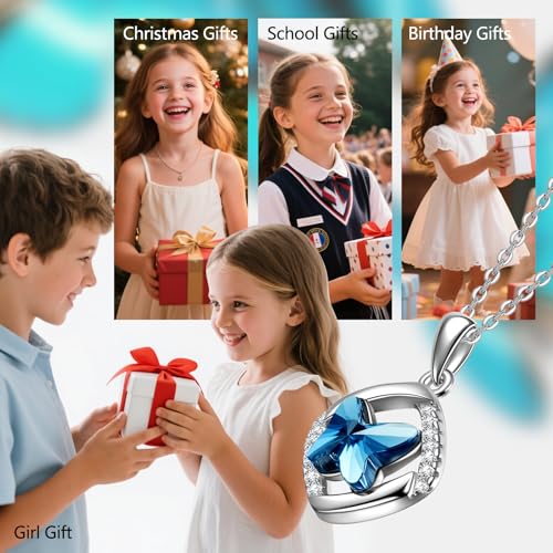 Butterfly Sterling Silver Crystal Jewelry for Women | Birthday Gifts for Her, Mom & Wife | Hypoallergenic for Sensitive Skin | Gift Packaging Included4