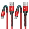 USB C to C Cable 60W Fast Charging [2Pack 6FT], USB C to USB C Cable for CarPlay, Super Durable USB Type C iPhone Charger USBC Cord for iPhone 17/16/15/Pro Max, Samsung Galaxy S26 and More-Upgraded