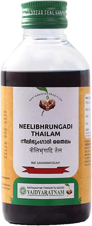 Neelibhringadi Thailam | Ayurvedic Hair Oil for Hair Growth, Dandruff Control & Scalp Nourishment | Herbal Blend by VAIDYARATNAM