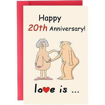 1 Piece 20th Wedding Anniversary Card Love - 7305 Days Together - 20 Anniversary Card Wedding Anniversary Gifts for My Husband My Wife Wife Funny Congratulations Cards