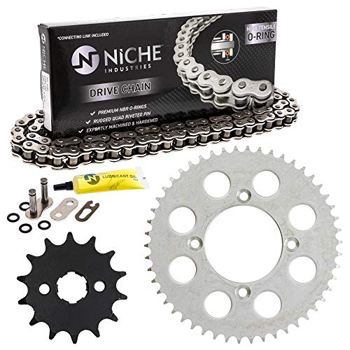 NICHE Drive Sprocket Chain Combo for Honda XR100R CRF100F Front 14 Rear 50 Tooth 428V O-Ring 118 Links by NICHE - Used condition - US$63.33