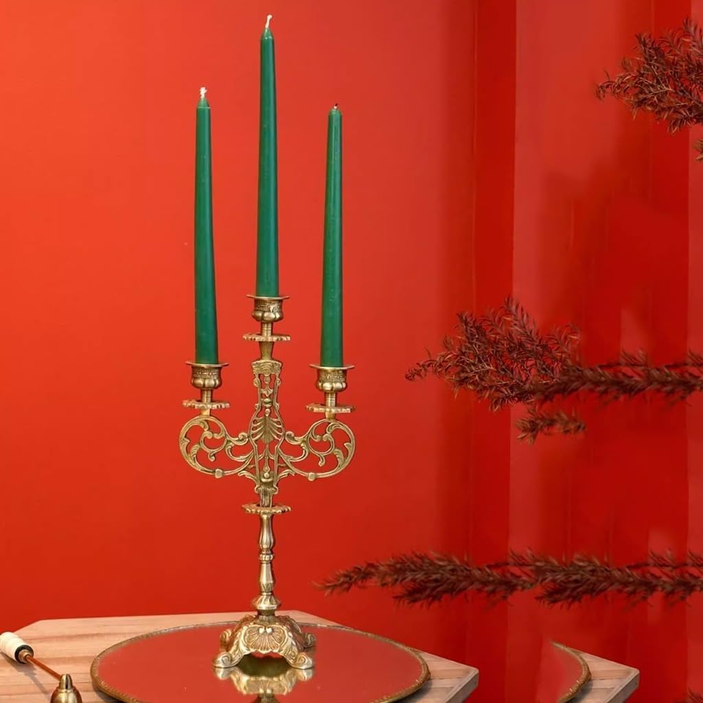 Candlestick 3 Arm Candelabra Brass Candelabra Candelabra Decorative Candelabra for Centerpiece