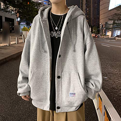 スタイリッシュ パーカー メンズ フード付き コート ボタン