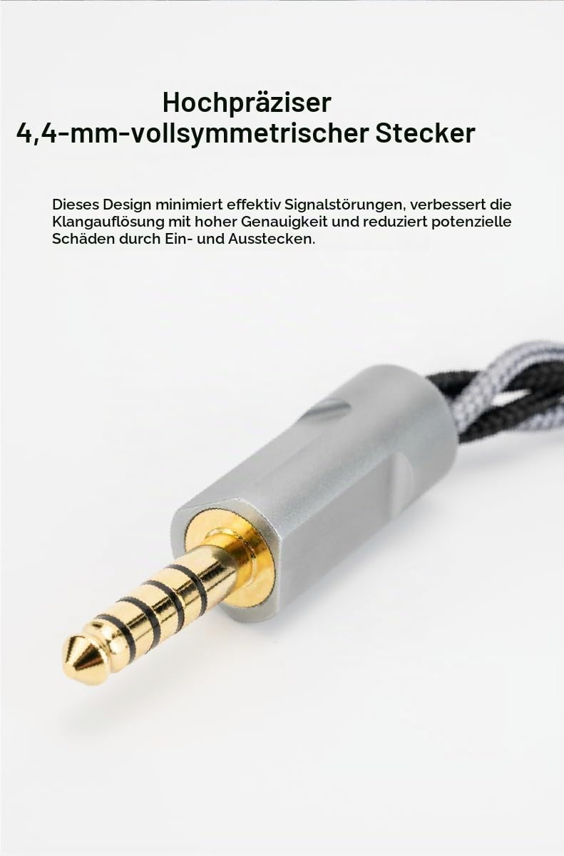 Moondrop Atami Kopfhörer-Upgrade-Kabel mit 4,4 mm voll symmetrischem Stecker ohne Mikrofon (0,78 mm, 2-polig)