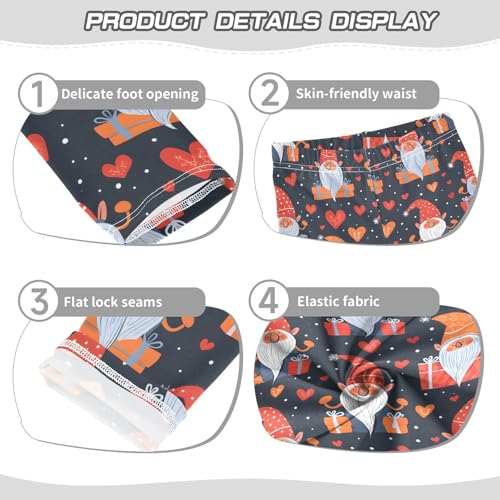 Gnomes Hearts Black Girls Leggings Athletic Pants Tights Stretch Bottom3