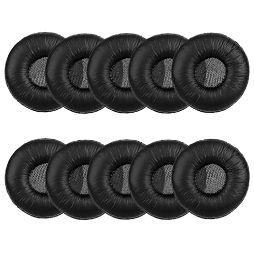 Bingle Ear Cushions Leatherette Spare Replacement for Plantronics Supra Plus Encore and Most Standard Size Office Telephone Headsets H251 H251N H261 H261N H351 H351N H361 H361N (10 Pack)(BEC-LTH10)