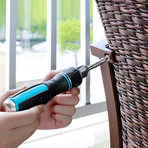 DOUBLEDRIVE Ratcheting Screwdriver Set - 2X Faster, 37-piece Repair Tool Kits for Laptop, PC, Furniture, DIY Hand Work