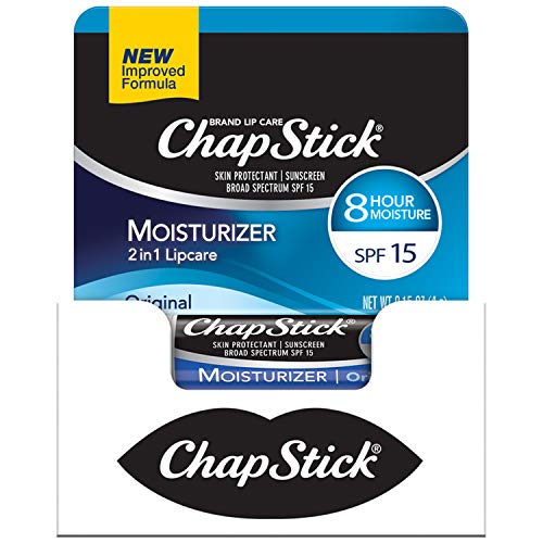 ChapStick Lip Moisturizer and Skin Protectant, Original Flavor Lip Balm Tube, Sunscreen, SPF