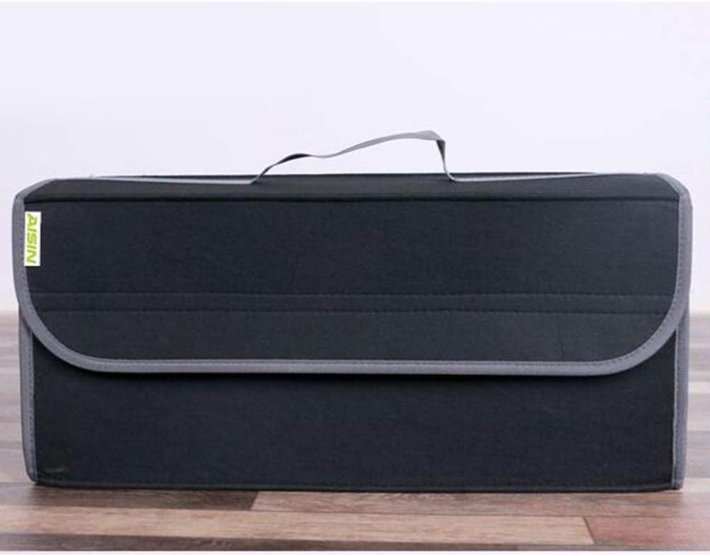 HOMSFOU Foldable Felt Car Trunk Organizer Bag 19.68X6.10X9.84 Inch Portable Vehicle Storage Pouch for Tools Groceries Emergency Supplies Space-Saving Driving Organizer