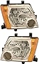 Evan-Fischer Headlight Set Compatible with 2005-2015 Nissan Xterra Left Driver and Right Passenger Side Halogen With bulb(s)