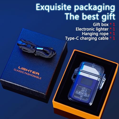 Encendedor recargable USB doble arco eléctrico azul miniatura 7