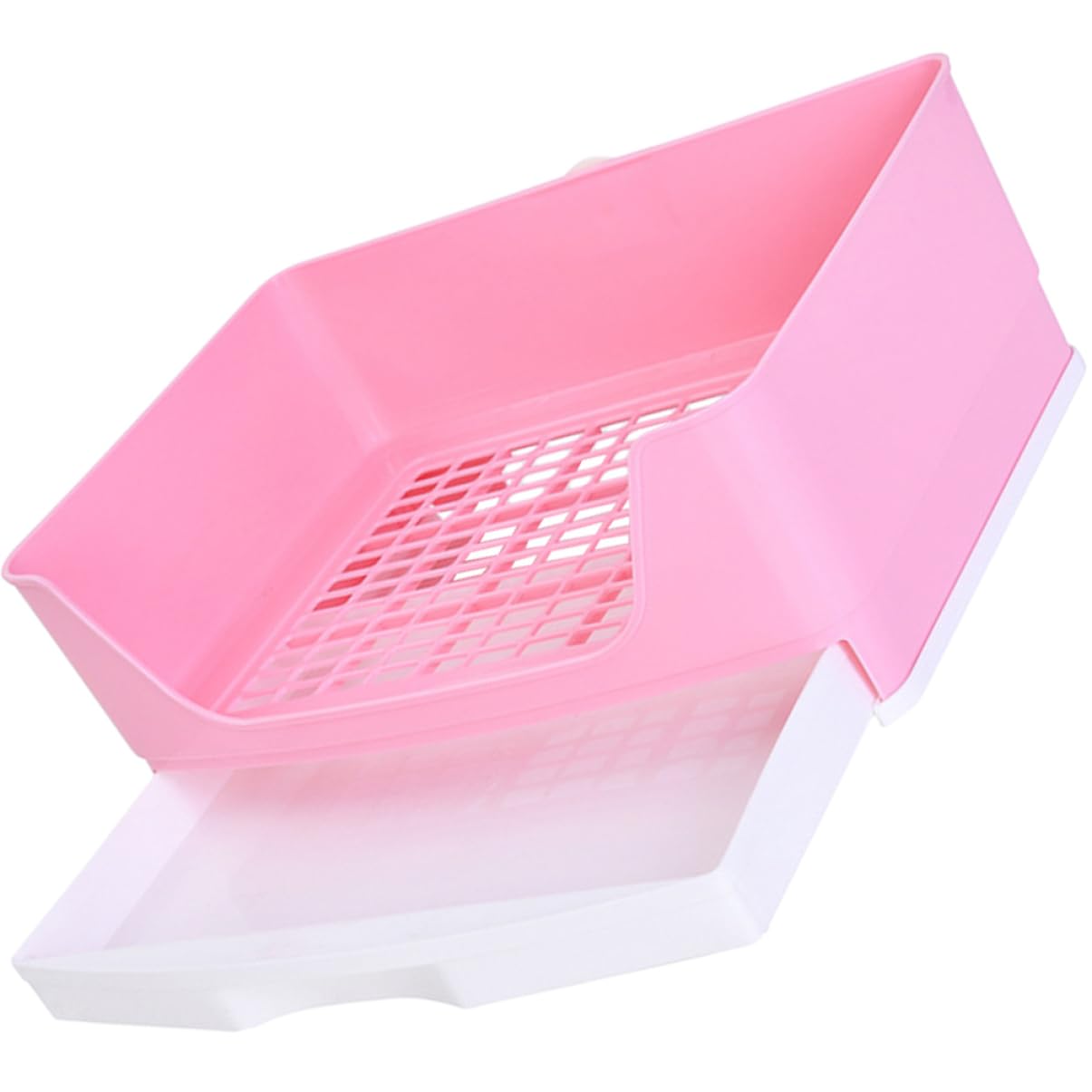 Milisten Lettiera per Conigli Grande in Plastica Rosa Base Filtrante e Controllo Odori per Aree Esterne e Parchi per Coniglietti e Cincillà
