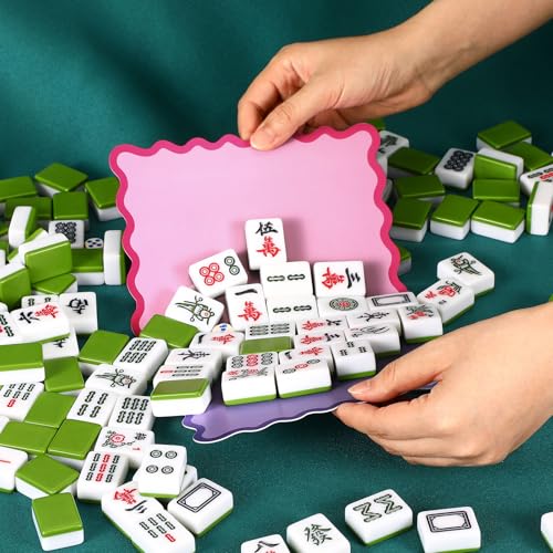 Set accesorios Mahjong 8 piezas PVC colorido miniatura 4
