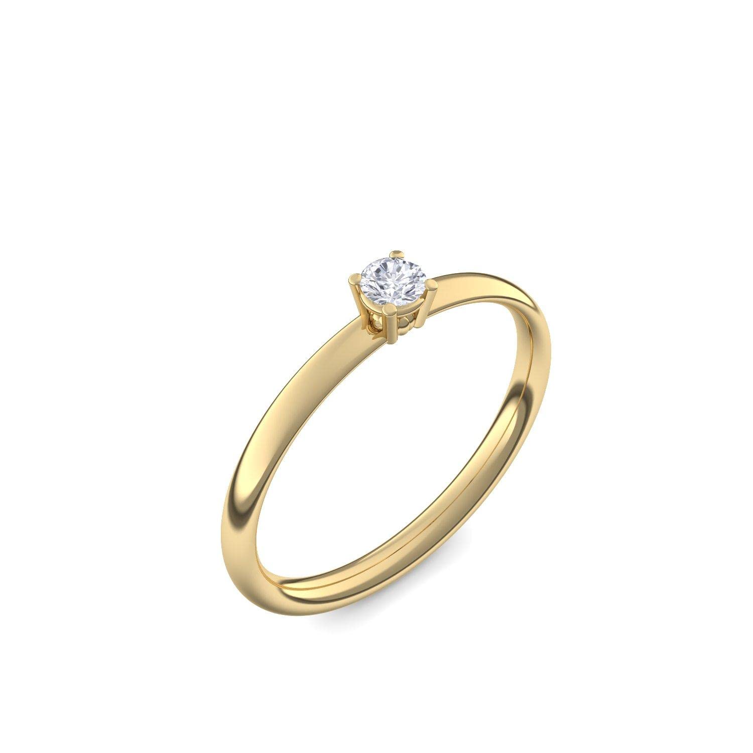Gold Ring Verlobungsringe (Silber 925 hochwertig vergoldet) von AMOONIC