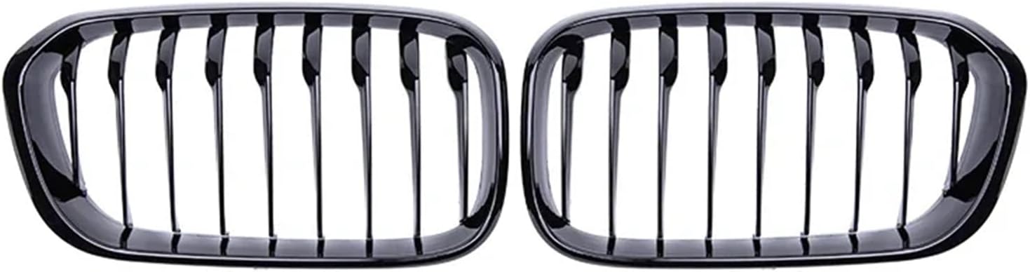 Front Hood Grille Grilles Single Slat Kidney Grille Frame Gloss Black Fence Grille Compatible with BMW 1 Series F20 F21 2015-2017