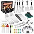 40 Pcs Griddle Accessories Kit, Flat Top Grill Accessories Set for Blackstone and Camp Chef, Griddle Tools Set with Spatula, Basting Cover, Scraper, Bottle, Tongs, Egg Ring for Outdoor BBQ and Camping
