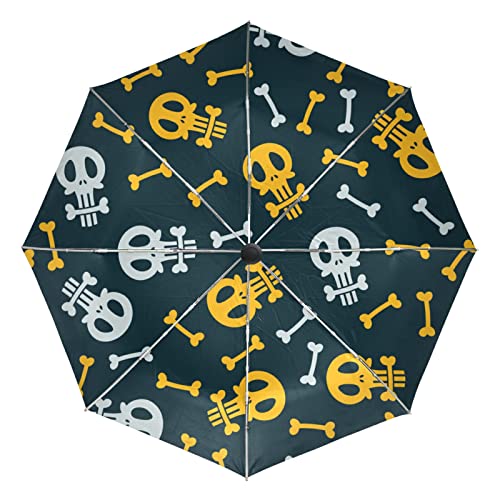 Parapluie automatique coupe-vent squelette noir et incassable pour voyage