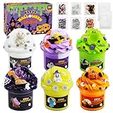 6PCS Halloween Slime Kit for Party Favors, Butter Slimes & Crystal Clear Slimes Set for Kids, Non-Sticky Slime Kits for Trick or Treat, Stress Relief, Classroom Prizes, Birthday Gifts, Boys, Girls