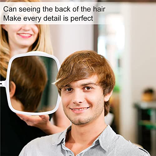 Orange Tech Large Hand Held Mirror With Handle, Makeup Hand Mirror With Hook Hole For Bathroom And Bedroom, Barbers Haircut Mirror For Home And Salon #TOP5