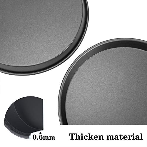 Thicken Pizza Pan 9 Inch, 2 Pack Carbon Steel Round Pizza Crisp Baking Pan 0.6Mm Thickness #TOP3