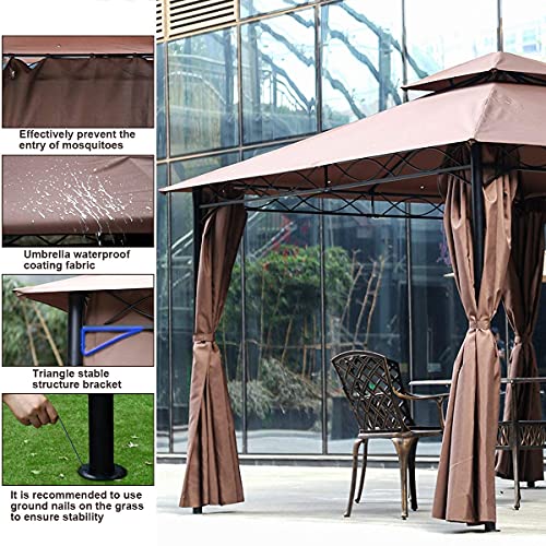 10 X13 Inch Square Gazebo Canopy Tent With Frame And Fabric, Heavy Duty Patio Outdoor Tent,Waterproof Tents For Backyard Double Roof Vented Bbq,Family Activity, Party, Brown (Bhp-Gz6034-Brown) #TOP4