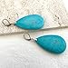HAIXIAN Big Waterdrop Blue Turquoise Stone Dangle Earrings,Large Simpe Single Gemstone Crystal Western Drop Earrings Jewelry Gift for Women (Earrings_A)