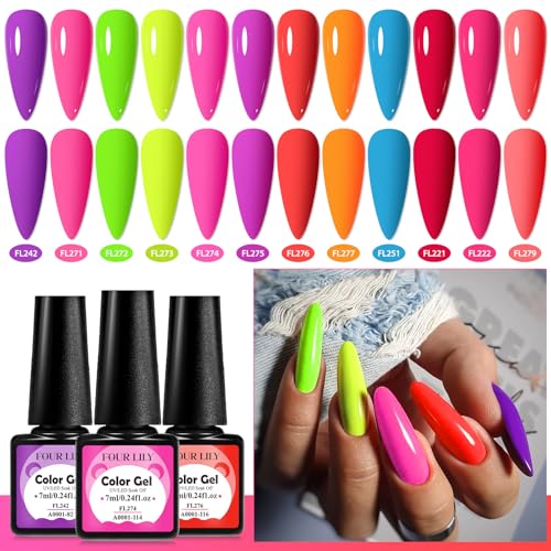 Set de Esmaltes de Gel Neon 12 Colores miniatura 2