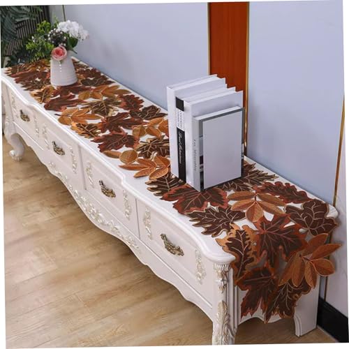 Chemin de table d'automne brodé pour décoration de Thanksgiving