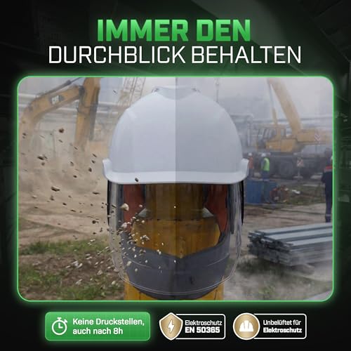 MSA V-Gard 950 Elektriker-Set - unbelüfteter Schutzhelm mit Störlichtbogen-Visier (Klasse 2) - Helm mit Hals- und Ohrklappen