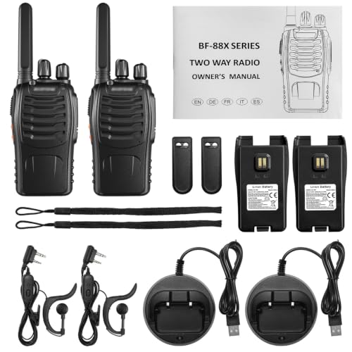 Walkie Talkie PMR446 Lizenzfrei, professionelles Funkgerät, 16 Kanäle, extrem große Reichweite, Walkie Talkie mit VOX Freisprechfunktion… – Ansicht 5