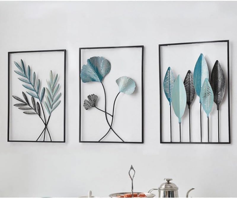 Zinueen 3 Pieces Black Metal Wall Decor Minimalist Metal Wall Art...