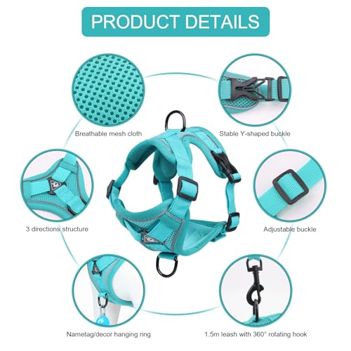 Cat Harness and Leash Set, Upgraded Escape Proof Adjustable Vest with Lead for Large Cat Small Dog Puppy Outdoor Walking, Soft Breathable Mesh Jacket with Reflective Strips for Dark Night (L Green) - Image 4