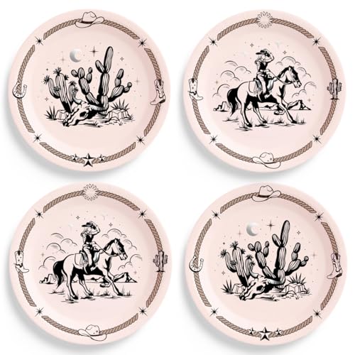 xo, Fetti Party Western Paper Plates | 24pcs. 9" | Printed Rodeo Bachelorette Decorations, Ranch Birthday Party Decor, Cowgirl Party Supplies, Cowboy Kids Bday Tableware, Cream