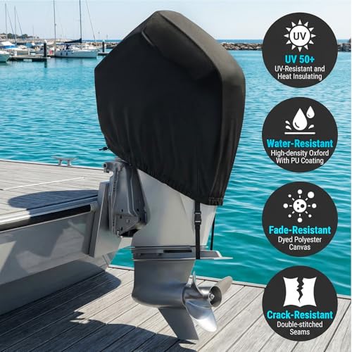 1200D Heavy Duty Oxford Waterproof Outboard Motor Cover, Custom Fit Compatible with Mercury 175HP, 200HP, 225HP, 175PRO XS - 4 STR V6 3.4L 2018-2025 by Maruvoa - Image 5
