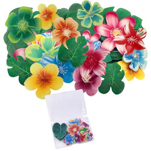 60 Stück Esspapier Tortendeko – Blumen und Bäume, Perfekt für Kuchen- und Cupcake-Dekoration, Ideal für Geburtstagsfeiern, Hochzeiten und Babypartys