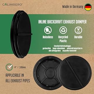calimaero® SEAL Valvola Non Ritorno Aria 100mm Inlinea Valvola Di Non Ritorno Plastica Riciclata, Alette in Gomma Silenziosa, Adatto a Tutti i Condotti Dell'Aria